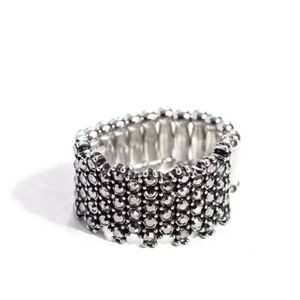 Vividly Vertical Silver Ring Hematite